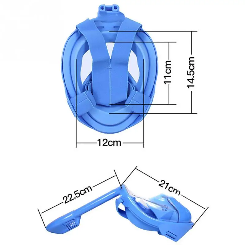 Анти-туман подводное плавание инструмент Регулируемый нетоксичный Дайвинг маска силиконовый пляж полное лицо 180 градусов герметичный подводный детей