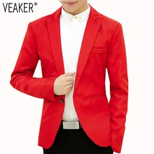 Осень, Мужской Блейзер, 9 цветов, Мужской Блейзер, деловой приталенный пиджак, модный белый/черный/серый M-3XL