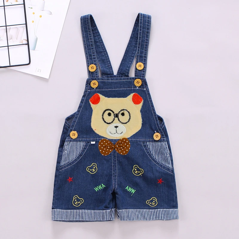 

IENENS 1-3Y Baby Boy Jeans Overalls Dungarees Child Kids Boys Denim Shorts Cartoons Trousers Toddler Infant Short Pants Summer