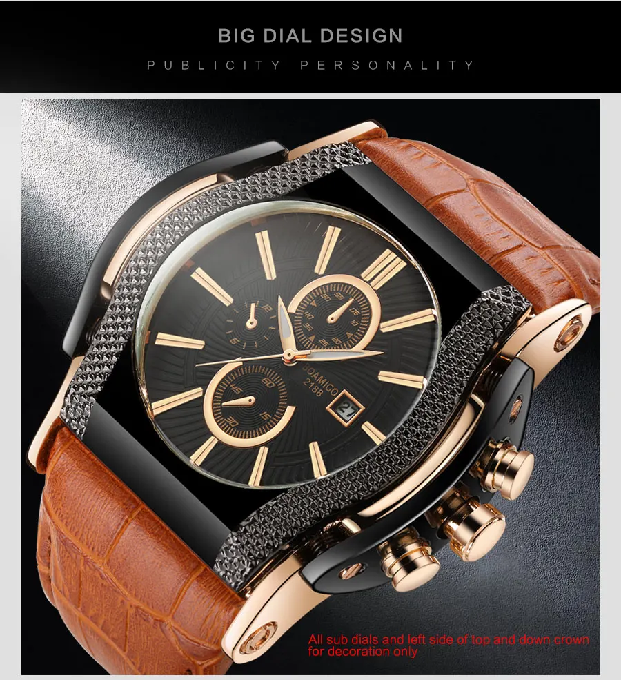 05High Quality Watches BOAMIGO Brand Mens Army Watch Leather Band Water Resistant Auto Date Relogio Masculino De Luxo Alloy Case   (2)