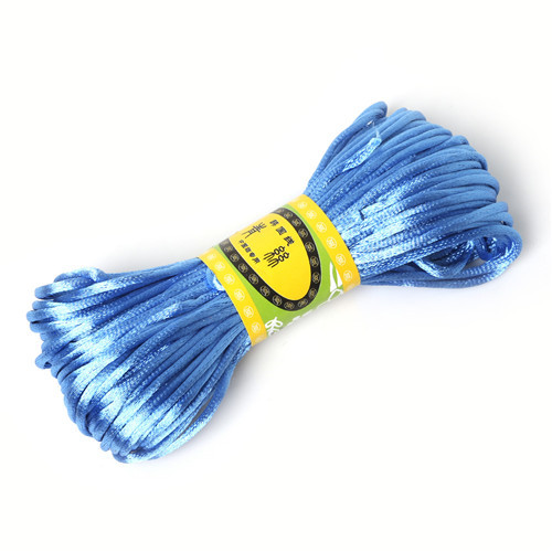 20M Solid Chinese Knot Cord Rattail Silk Satin Braided String For DIY Bracelet Rope Jewelry Making Beading Braided Threads