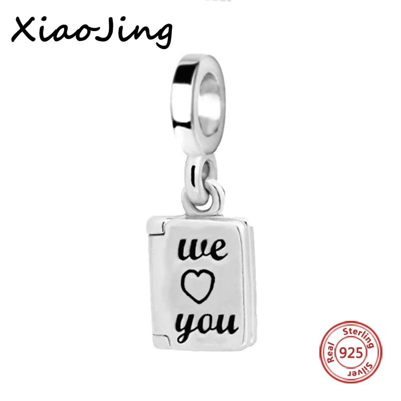 

925 Sterling Silver Fit Authentic Pandora Charms Bracelets New Style We Love You Original Charms Beads Fashion Jewelry Gifts