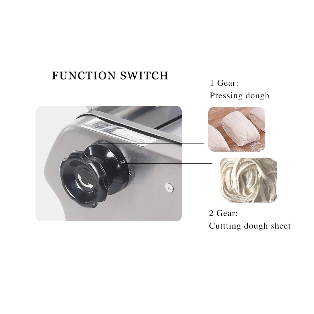 ITOP Stainless Steel 2 Blades Noodle Machine, 0.5-3mm Thickness Heavy Duty Noodle Maker,Pasta Maker Pasta Cutter Machine