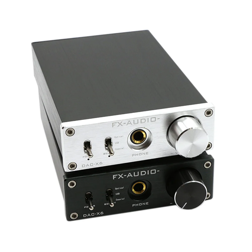 FX-Audio DAC-X6 High Power Amplifier Mini HiFi 2.0 Pure Digital Audio Decoder DAC Input USB/Coaxial/Optical Output RCA Amplifier FX-Audio DAC-X6 High Power Amplifier Mini HiFi 2.0 Pure Digital Audio Decoder DAC Input USB/Coaxial/Optical Output RCA Amplifier