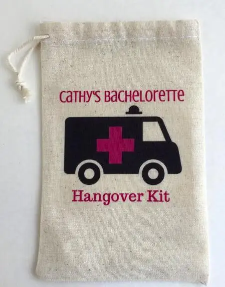 

CUSTOM Ambulance Bachelorette Hangover bridal shower recovery Survival Kit wedding favor gift bags party Candy pouches