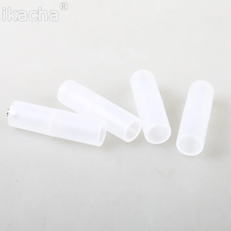  Hot Sale 4PCS AAA to AA Size Cell Battery Converter Adapter Adaptor Batteries Holder Plastic Case Switcher (6)