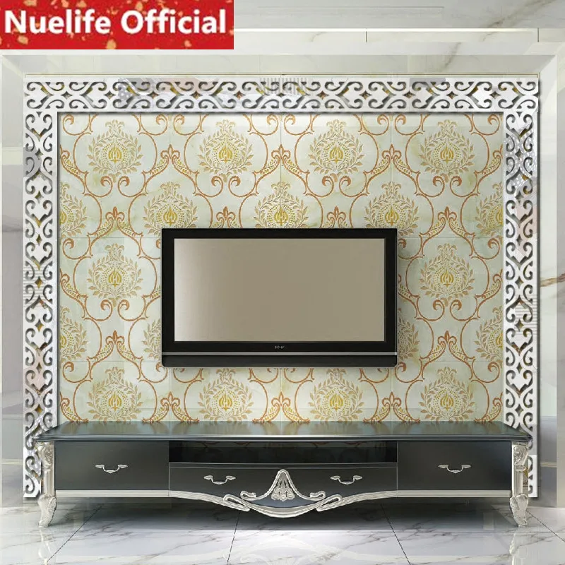 

Painted ivy acrylic mirror wall stickers living room bedroom TV sofa background hanging top lace kicking line mirror stickers