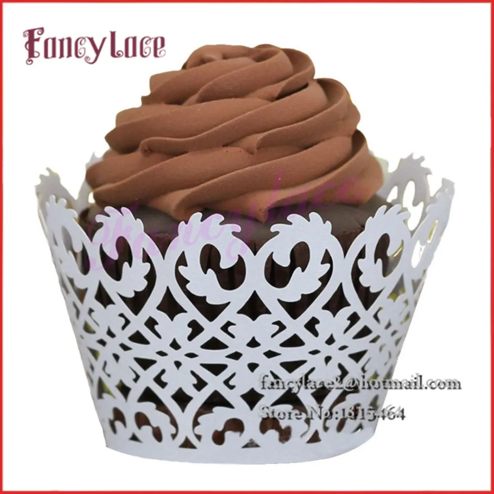50pcs Laser Cut Lace Vine Cupcake Wrapper Liner Baking Cup Paper for