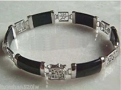 

FASHION Black JADE Bracelet 7.5" AAA style Fine jewe Noble 100% Natural jade 5.26 -Top quality free shipping