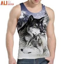 Alisister волк Орел майка мужская бодибилдинг 3d животных печати жилет майка фитнес без рукавов майки задыхающийся мускул рубашка