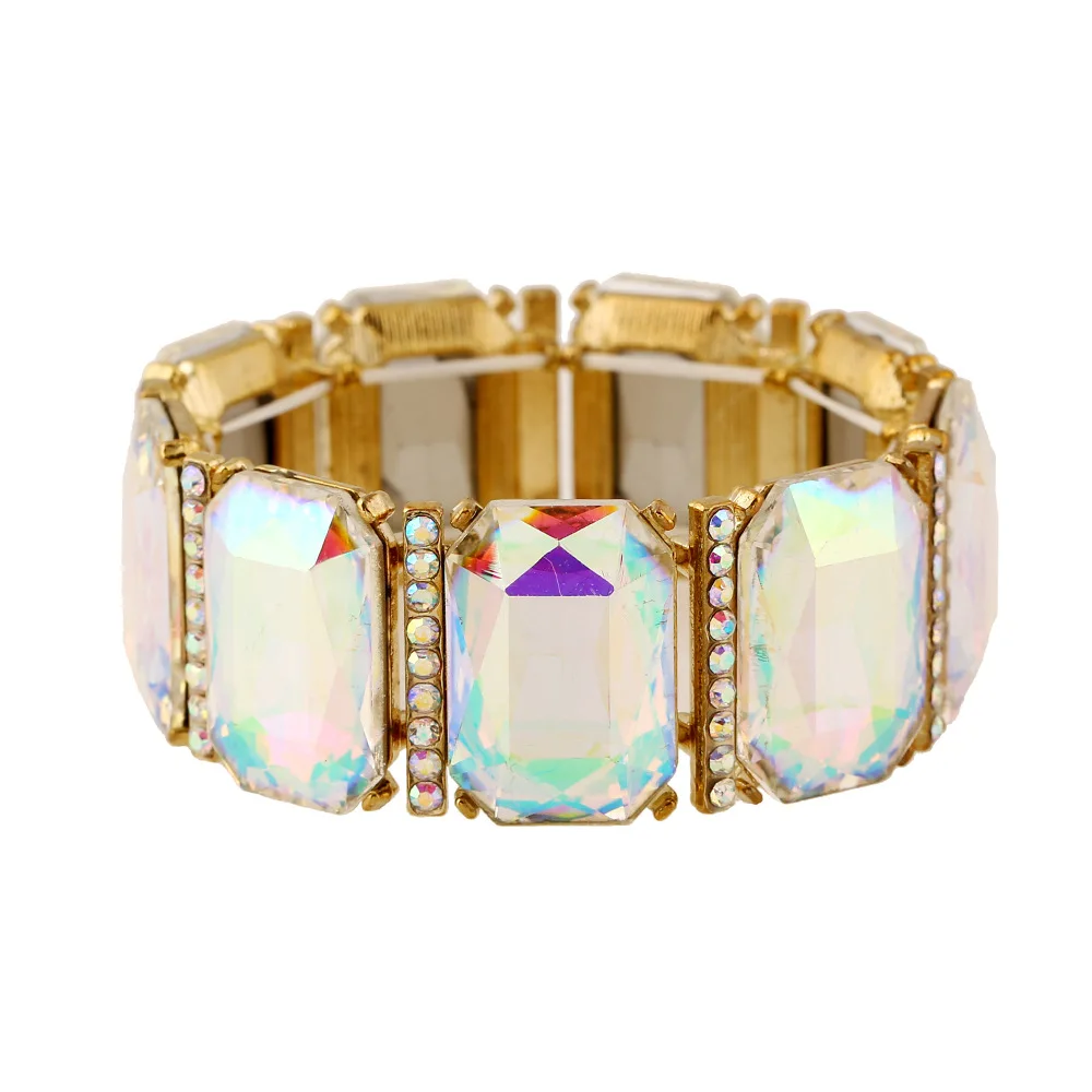 

Luxury Crystal Rhinestone Alloy Bangles Bacelet Adjustable Elastic Cord Women Wedding Party Gifts Bracelet Jewelry