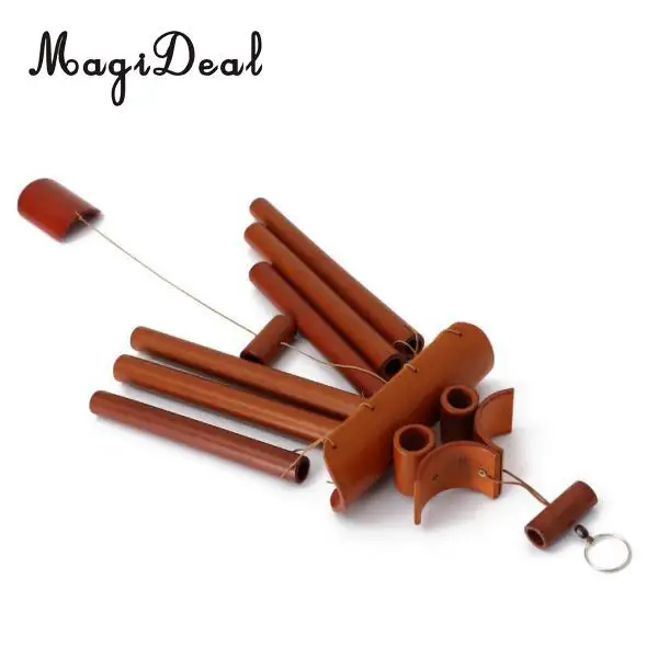 MagiDeal high quanlity Handmade Bamboo Tubes Oriental Hanging Bell Wind Chime Feng Shui Ornament