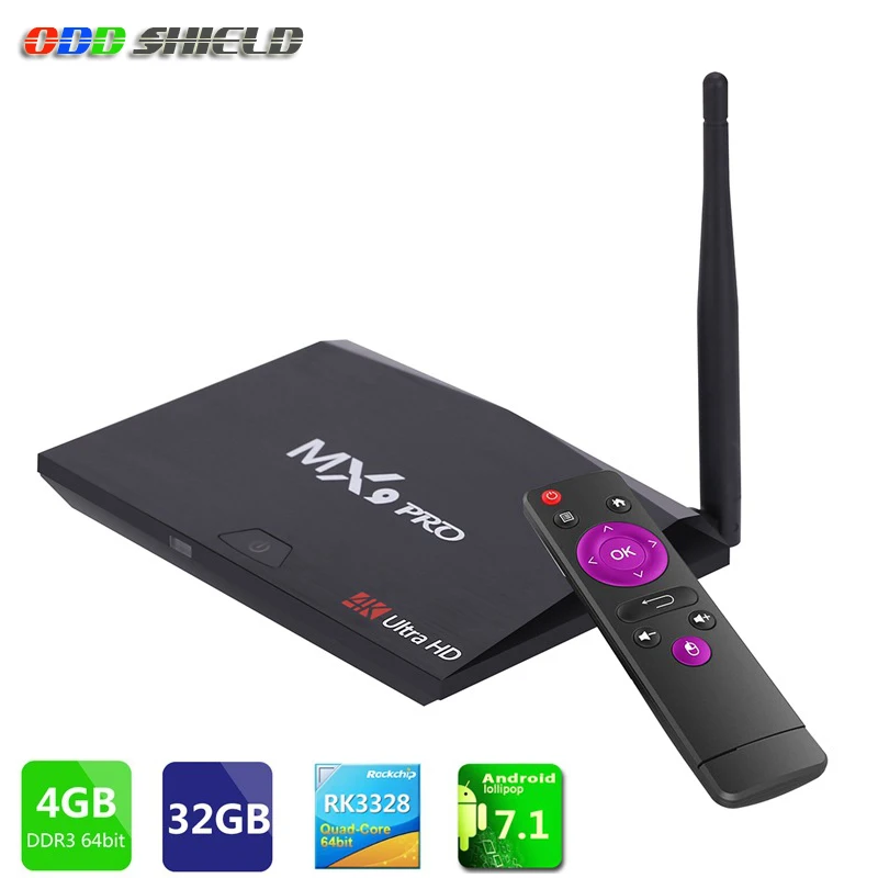 

MX9 Pro TV Box 4GB RAM 32GB ROM Android 7.1 RK3328 Quad Core 2.4G/5G WiFi Bluetooth 4.1 Smart Set-top Box HDR10 4K Media Player