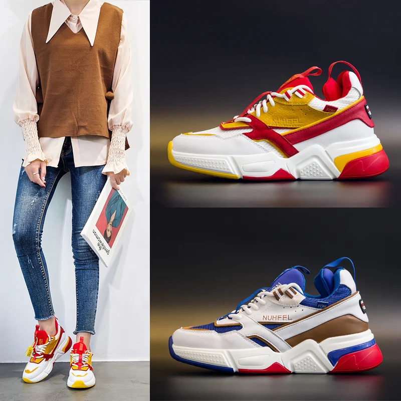 

2019 Spring Women Casual Shoes Breathable Platform Sport Shoes Walking Shoe Women Sneakers Lace-Up Med Wedges Shoes for Woman