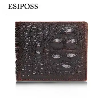 

3D men purse Crocodile pattern Genuine leather Men wallet men's short clip bag male card holder wallet coin purse money bag