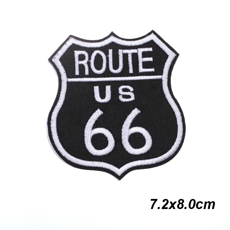 2 шт. холодный утюг на патчи для одежды на молнии Route 66 удивительные патч вышитые Аппликация для куртка наклейки DIY Одежда - Цвет: 2