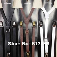 Стиль Модные женские/мужские 1, 5 см широкие обтягивающие черные подтяжки из искусственной кожи, кожаные подтяжки регулируемые