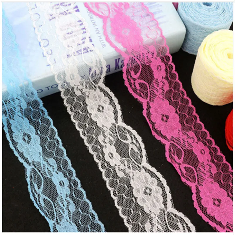 

Wide 5.5cm Lace Trim Nylon Fabric Lace Ribbon Tape DIY Craft Embroidered Iron on Ornament For Clothing Design Decoration