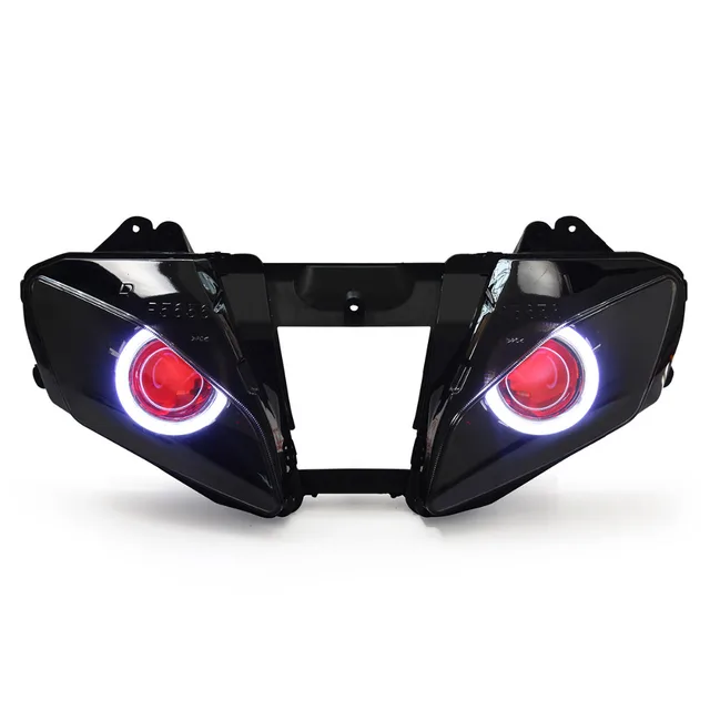 KT Headlight for Yamaha YZF R6 2008 2016 LED Angel Eye Red Demon Eye