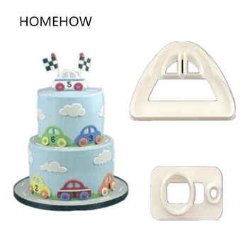 

Homehow 2PCS/Lot Cute Car Cake Mold Pastry Fondant Plastic Mold For Cake Cupcake Decoration Kitchen Baking Mold