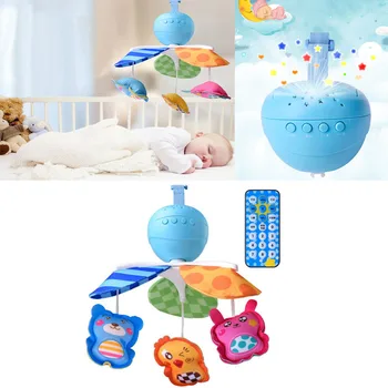 

New 0-3 year old music rotation projection to appease early learning remote control bed baby carriage bell baby rattles toys