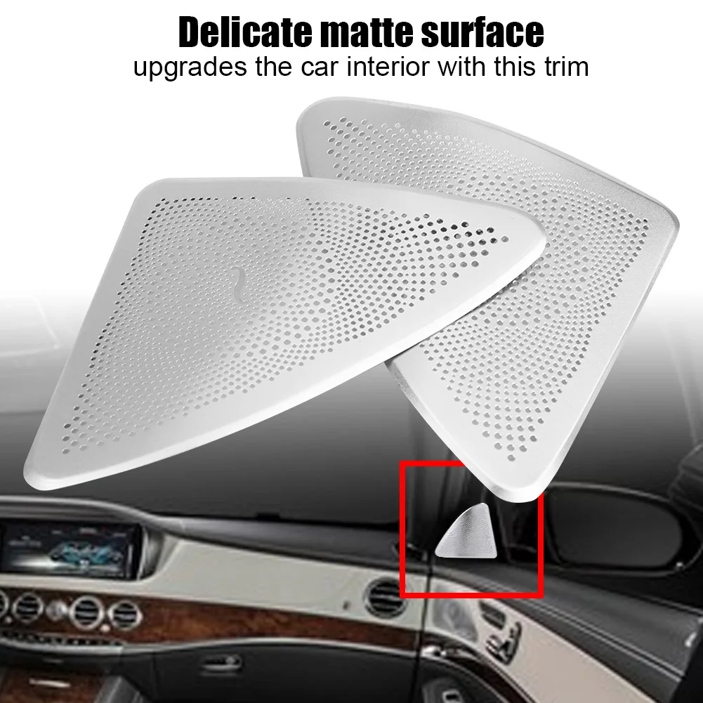 

1 Pair Car Door Audio Stereo Speaker sequins Decorative Cover Trim strips for Mercedes Benz S Class W222 14-17