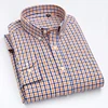 Spring Summer New Men's Shirts Men's Long Sleeves Small Plaid Shirts High Quality 100% Cotton Casual Shirt Fashion Colther ► Photo 2/5