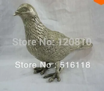 

Free shipping Collectable Tibet Silver Beautiful peace pigeon Statue