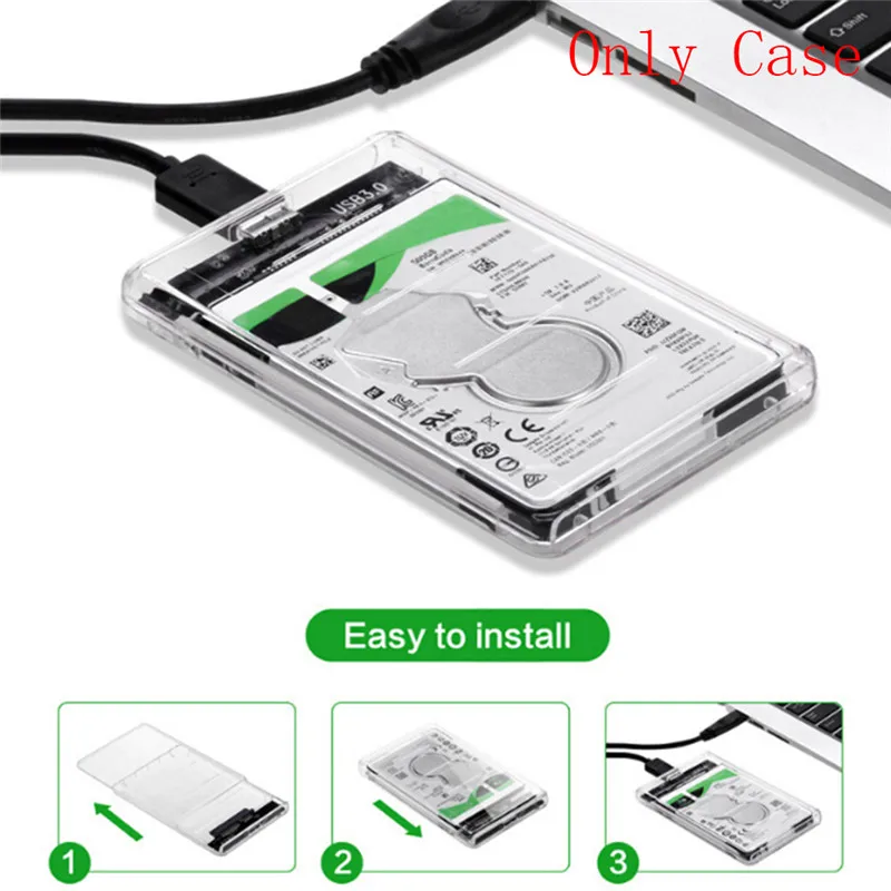 Прозрачный 2,5 жесткий диск SATA USB 3,0 HDD корпус для внешнего жесткого диска SSD диск Box Дело с светодиодный для win 2000/xp/7/8/10 или выше