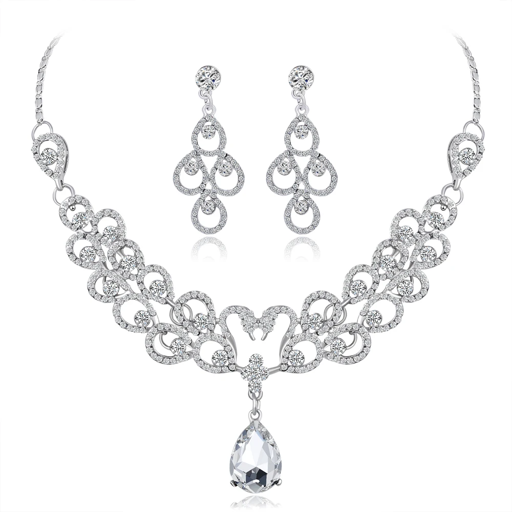Fashion elegant bridal jewelry sets DIY Wedding decorations crystal