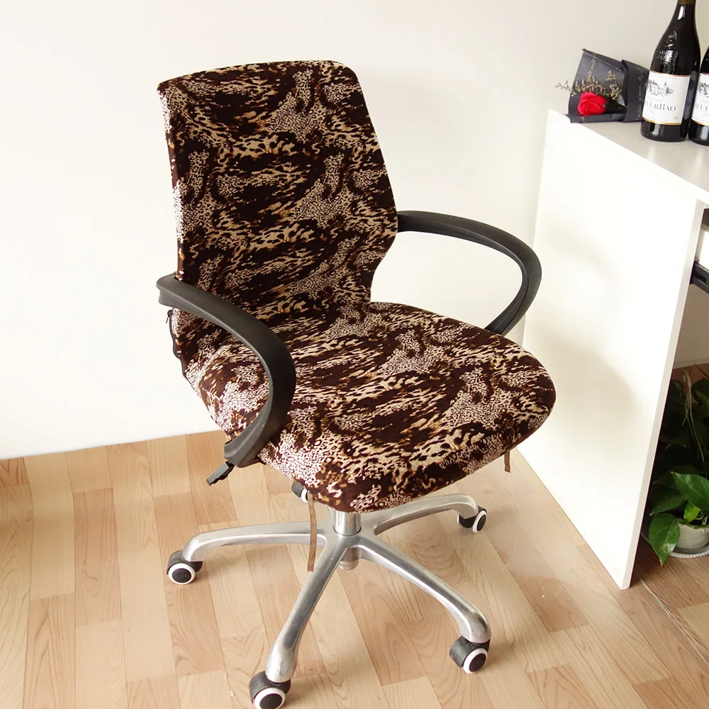 Printing Flower Leopard Computer Office Chair Cover Removable Arm Printing Flower Leopard Computer Office Chair Cover Removable Arm Slipcover Stretch Rotating Lift Covers In From Home Garden
