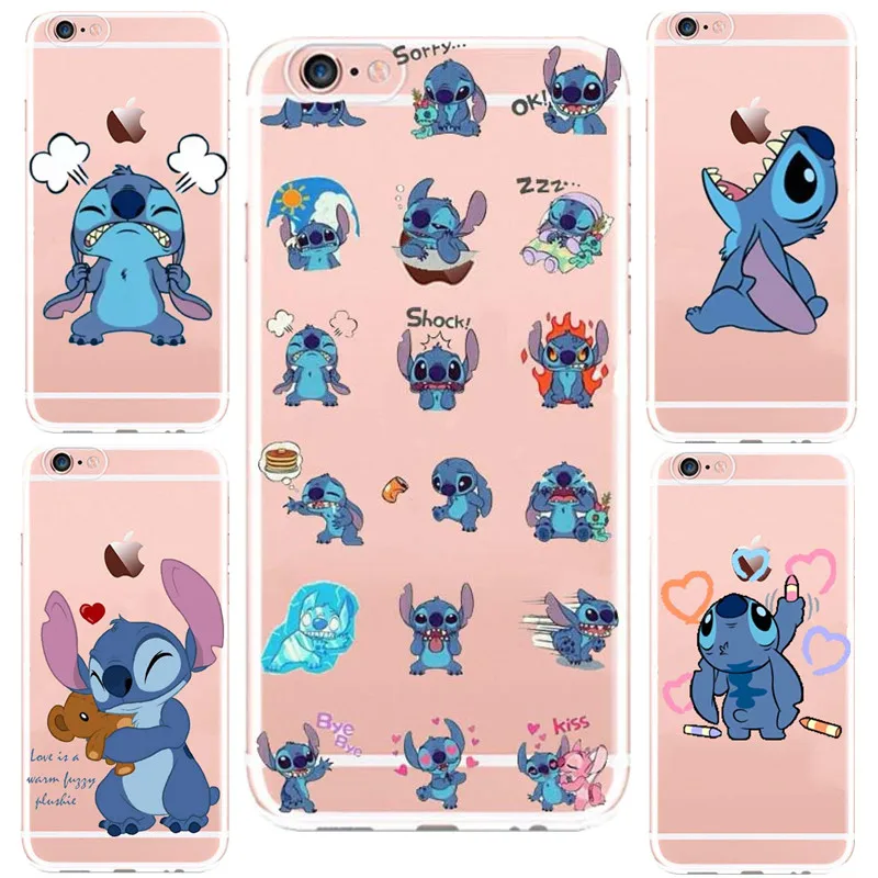 

Be hilarious express Stitch, Cartoon fashion Emoji Soft TPU Clear Phone Case Fundas Coque For iPhone 6 6 s plus 7 seven plus fiv
