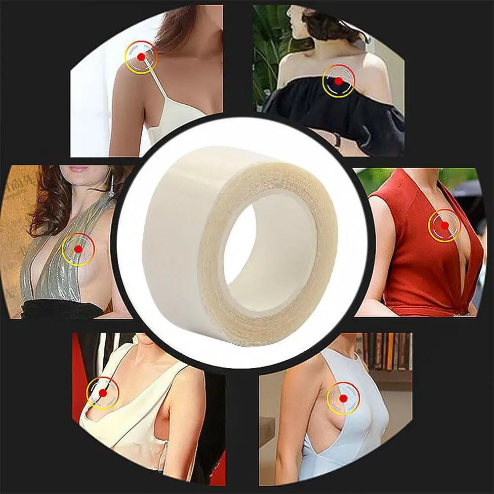3-9M Waterproof Dress Cloth Tape Double-sided Secret Body Self Adhesive Breast Bra Strip Safe Transparent Clear Lingerie Tape 2