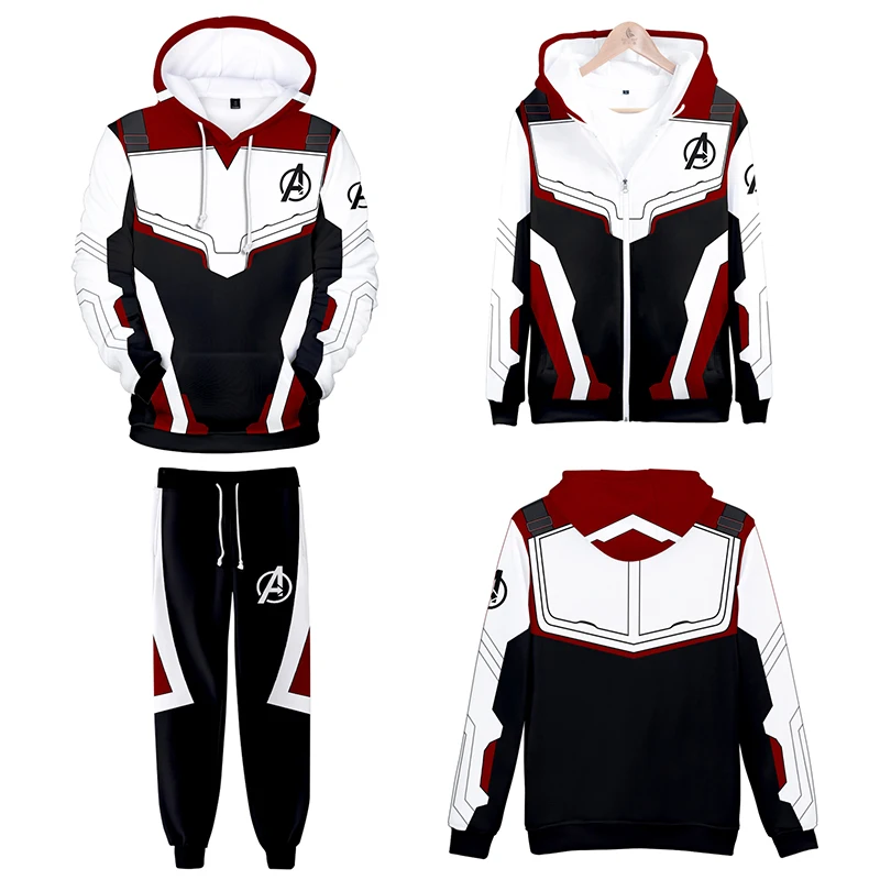 Adult Avengers Endgame Quantum Realm Costume Hoodie Sweatshirt Jacket superhero Iron Man Hoodies suit Unisex Cosplay Costumes