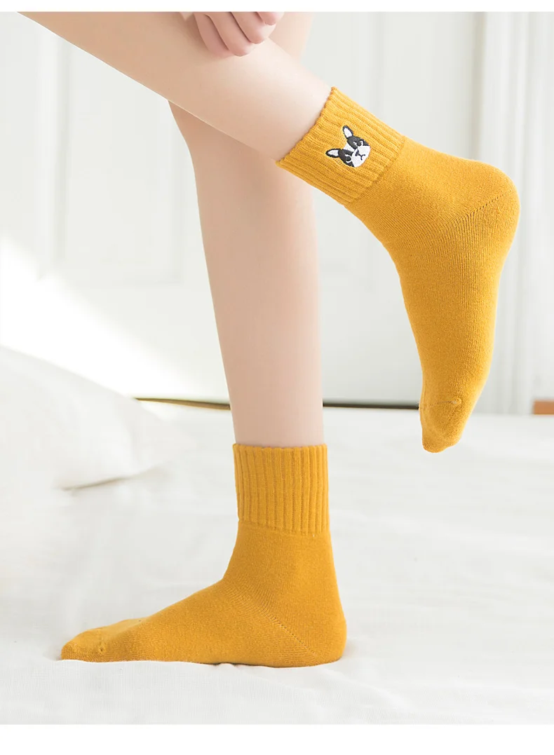 Зимние Утепленные теплые женские хлопковые носки с героями мультфильмов носки для полотенец японские милые махровые теплые кашемировые