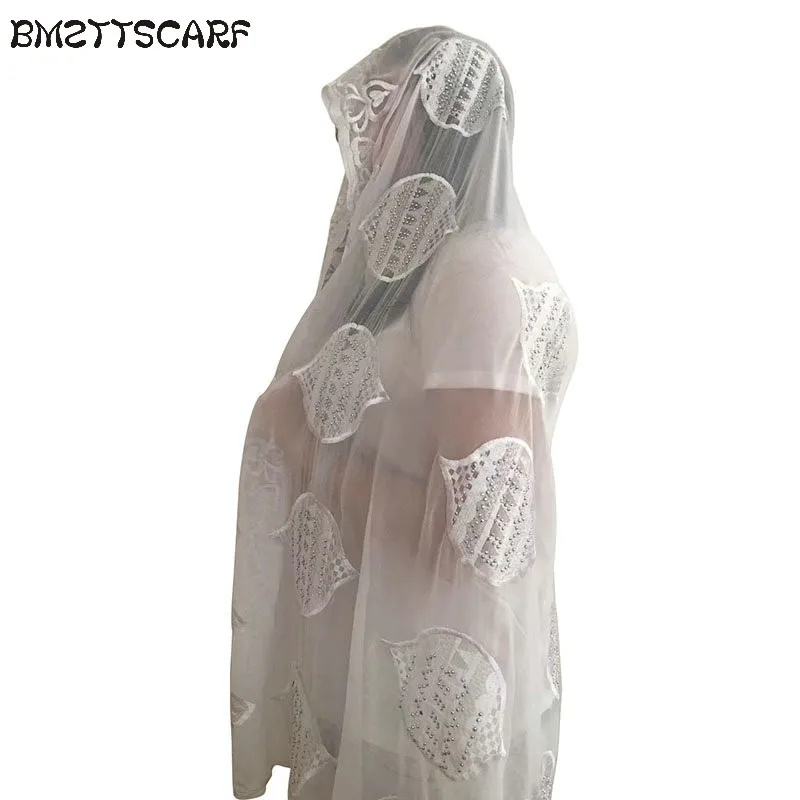 

BM410! Latest african women scarfs ,muslim embroidery chiffon big scarf 2.0*1.0 meter shaws wraps