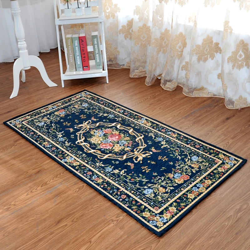 Fashion Carpet Bed Aside Mat Stair Strode Pad Blue Rustic Entranceway Mats Persian Anti-slip Floor Carpet Flower Decor Fabric Fashion Carpet Bed Aside Mat Stair Strode Pad Blue Rustic Entranceway Mats Persian Anti-slip Floor Carpet Flower Decor Fabric