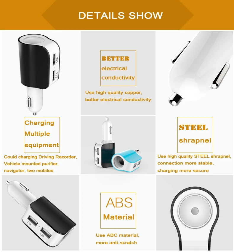 5V 3.1A USB Автомобильное зарядное устройство прикуриватель адаптер Зарядка для iPhone 6S samsung S6 Универсальный Портативный USB зарядное устройство s