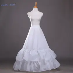 Sapphire Bridal A-Line Длина до пола Нижняя юбка для свадебного платья белый эластичный пояс 2 Обручи 2 яруса оборки Нижняя юбка