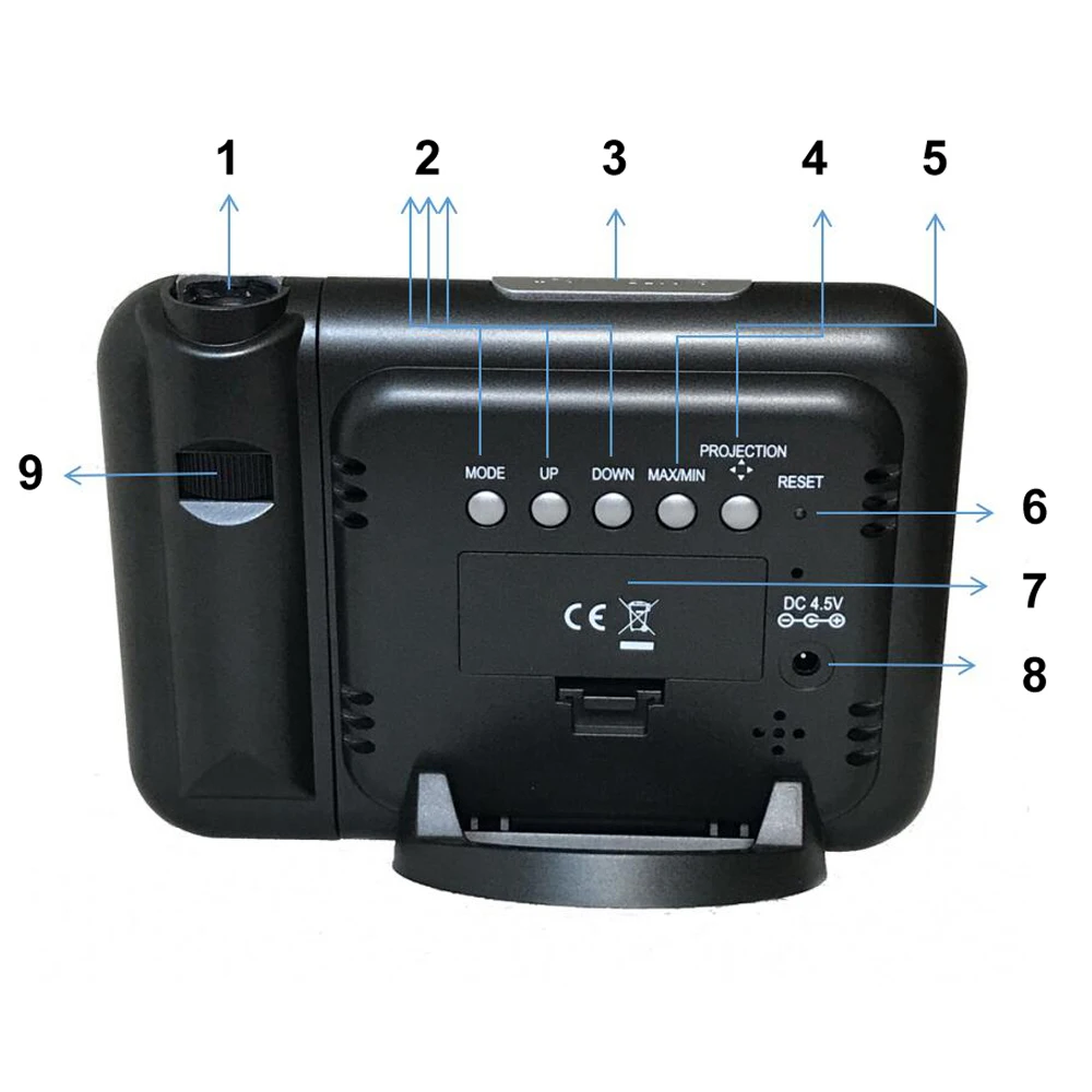 Метеостанция Будильник с проекцией времени термометр Влажность гигрометр+ 3 беспроводные наружные температурные передатчики