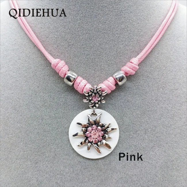 QIDIEHUA модное 12 цветов ожерелье Эдельвейс, натуральное ожерелье Октоберфест, ручная работа, ювелирное изделие