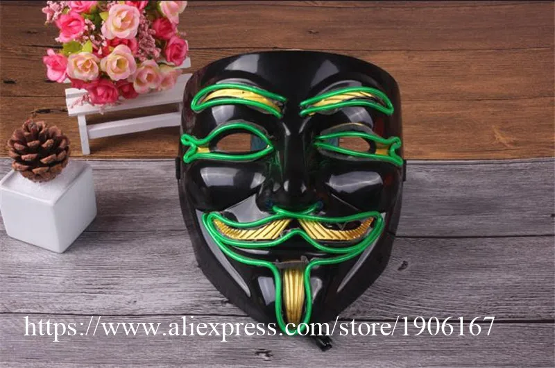 New Year Flash El Wire Led Glowing Beauty Christmas Party Mask Hot Sale18