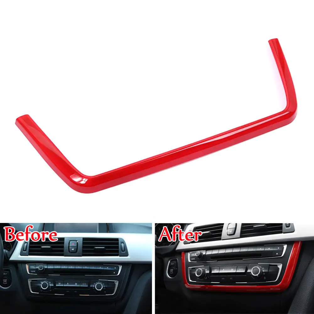 

1pcs Red ABS Car interior decoration Center Control Decoration Strip Cover Trim For bmw 3 Series F30 316li 320li 328i 2013-2016