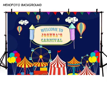 

MEHOFOTO Vinyl Photography Background Circus Party Amusement Park Hot Air Balloon Space Children Photocall Photo Studio