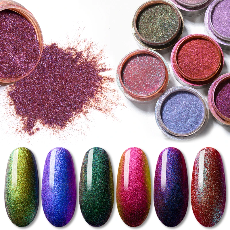 

RBAN NAIL 10ml Chameleon Powder Dipping System Mirror Effect Natural Dry Shining Nail Art Pigment Manicure Nail Decoration Tools
