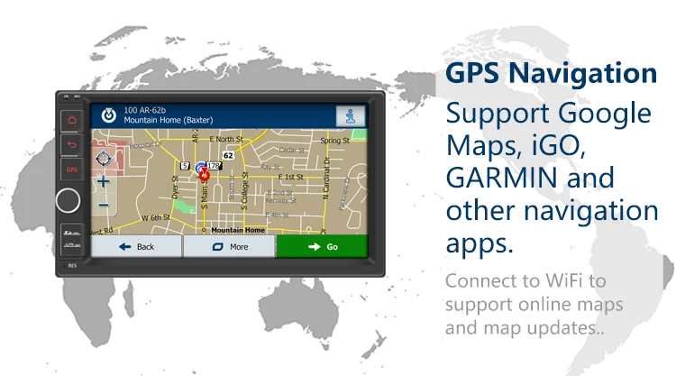Excellent Android 9.0 car stereo 2 double din player gps nav wifi 7" touch screen In dash head unit Universal 1024*600 10
