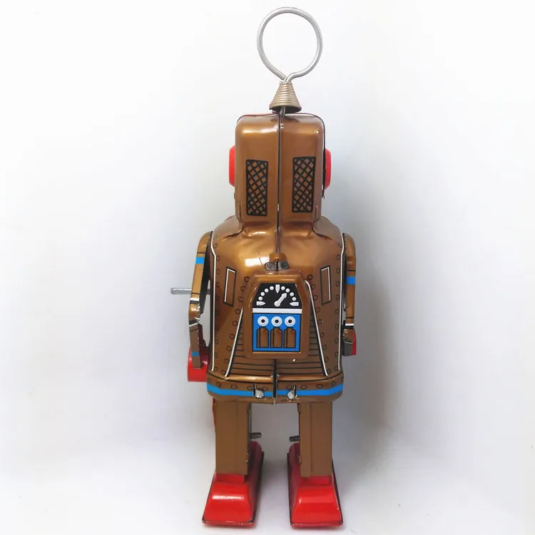 Античный Стиль Оловянные Игрушки Роботы заводные игрушки для домашний декор для детей металл ремесло MS206 желтый робот