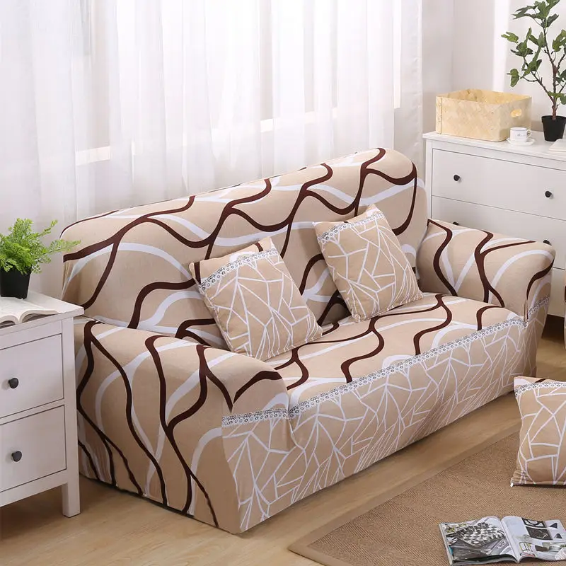 1/2/3/4 Seater Polyester Korean Style Sofa Cover All-inclusive Elastic Couch Cover for Living Room Print Sofa Slipcover - Цвет: color3