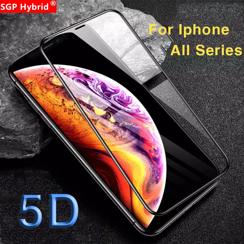 5D Защитное стекло для Iphone X защита стекла Xr Xs Max 6 7 8 Plus закаленное Защита экрана на