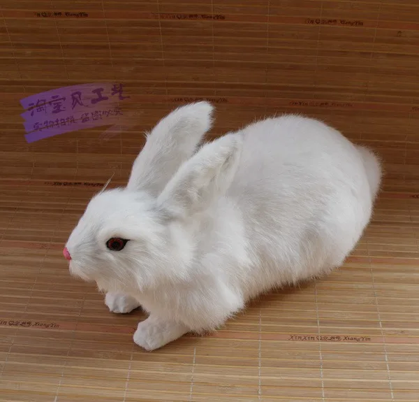 big new simulation rabbit toy polyethylene & furs white rabbit doll ...